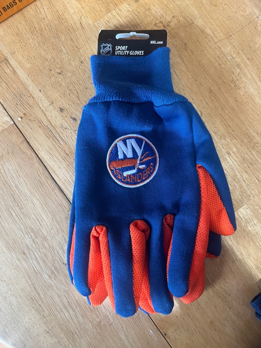 NHL New York Islanders Knit Gloves in Blue and Orange